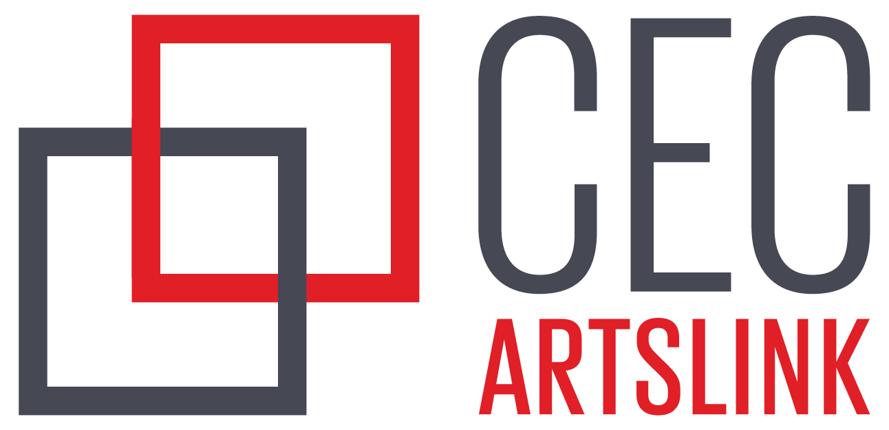 Organisation logo with two interlinked squares and the text CEC Artslink.